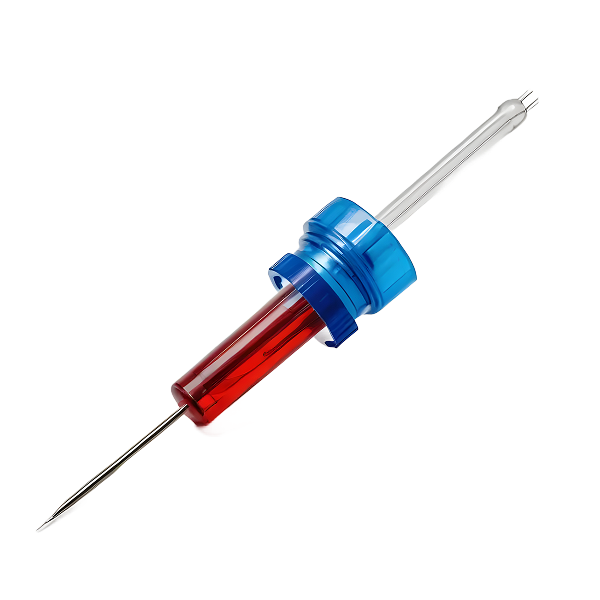 Red liquid blue cap clinical