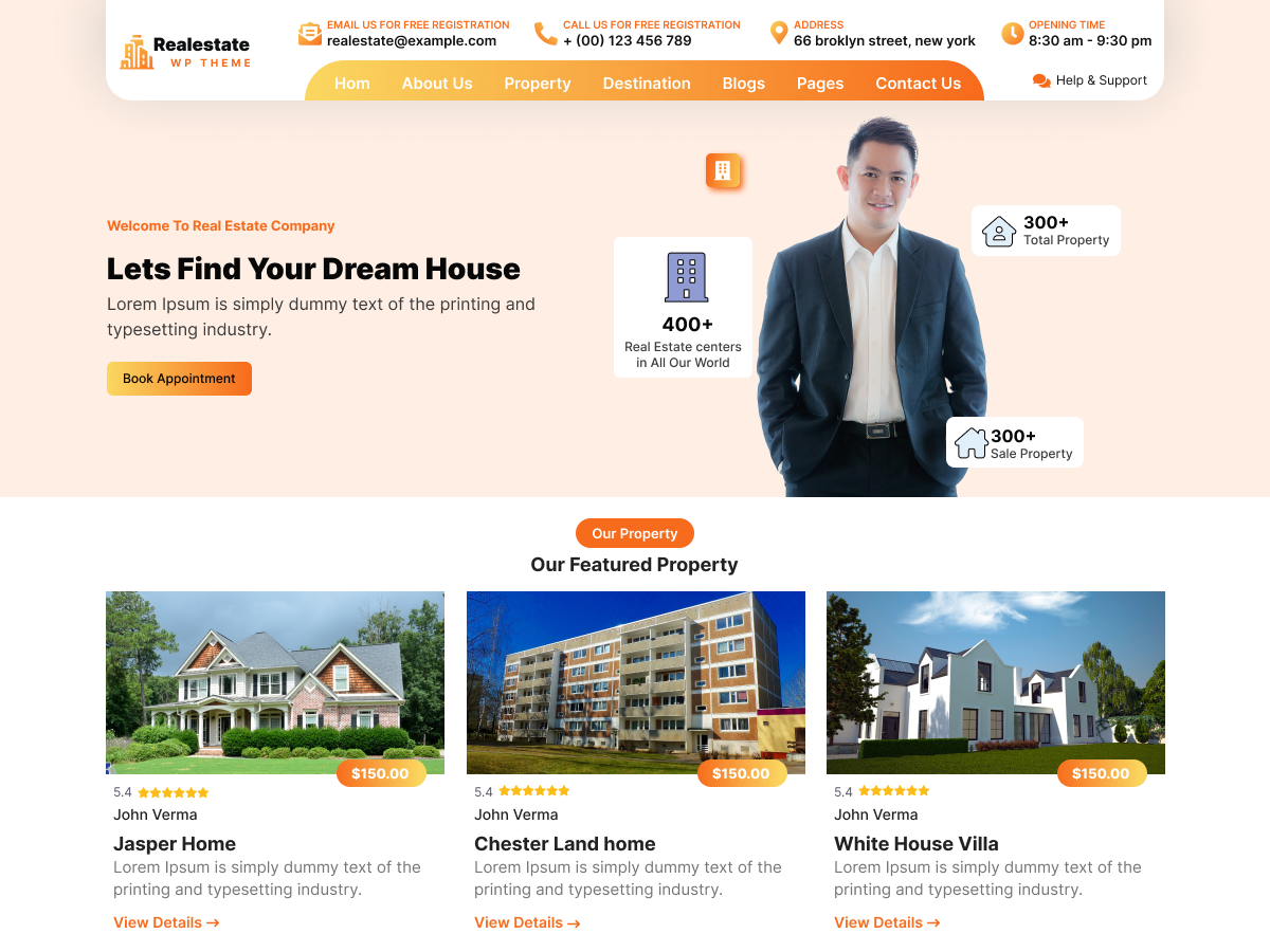 Free Real Estate WordPress Theme