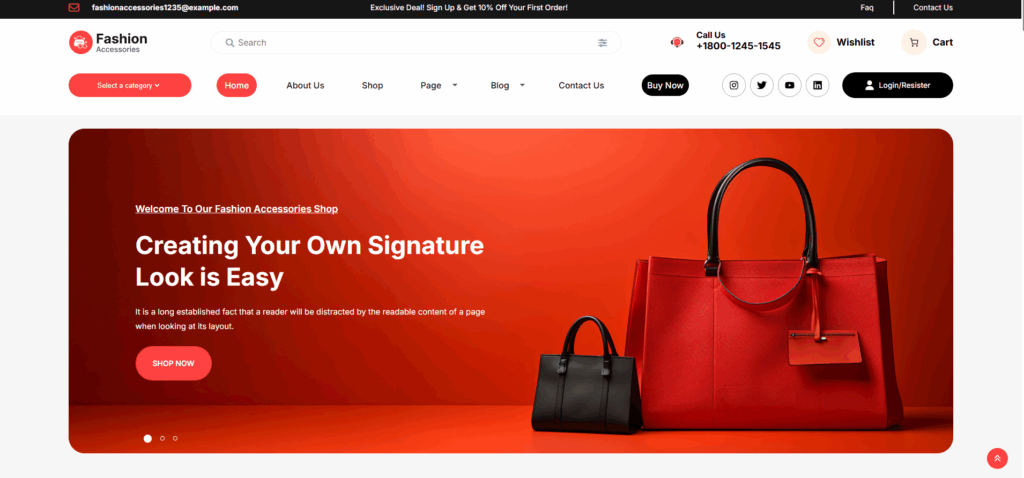 free Stylish Brand Shop theme