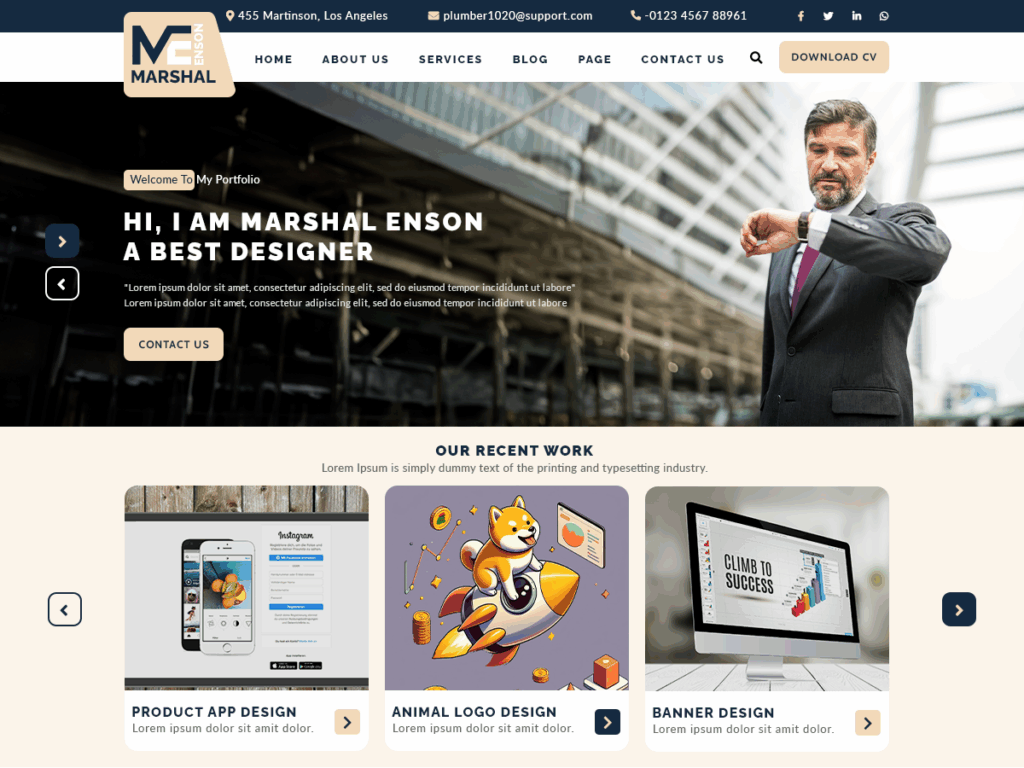 Free Business Portfolio WordPress Theme