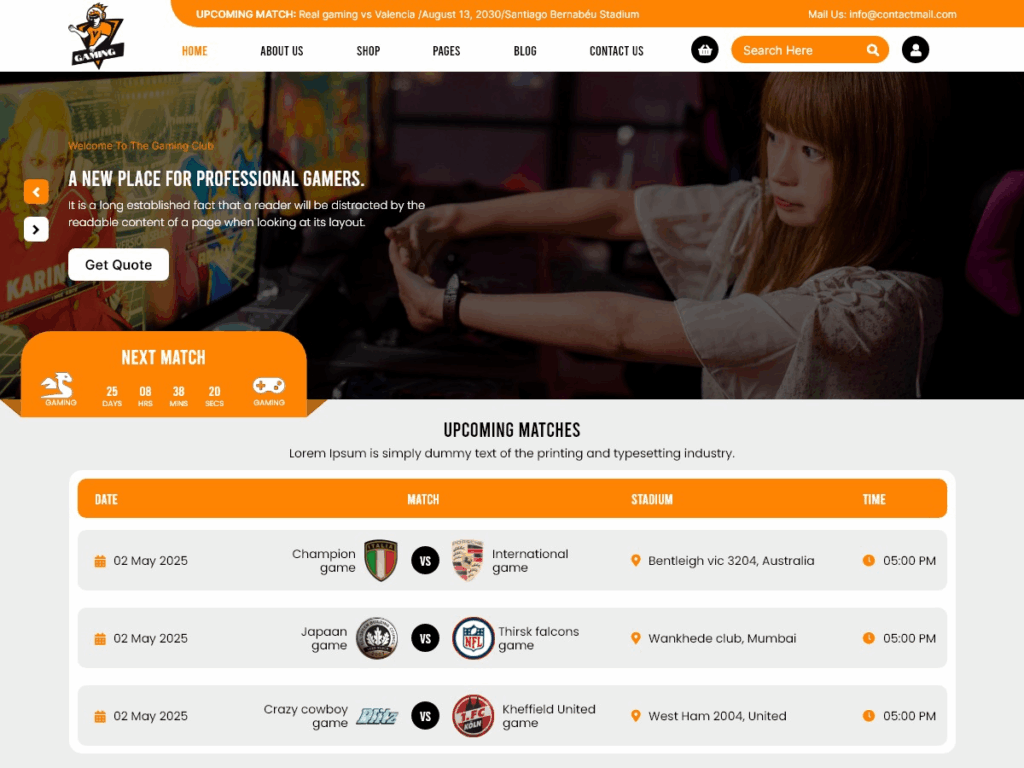 Free Gaming WordPress Theme
