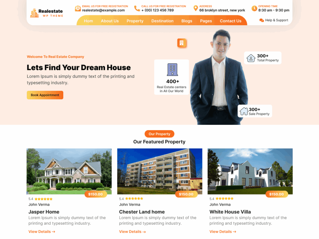 Free Real Estate WordPress Theme