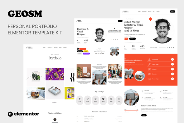  Geosm – Personal Portfolio Elementor Template Kits
