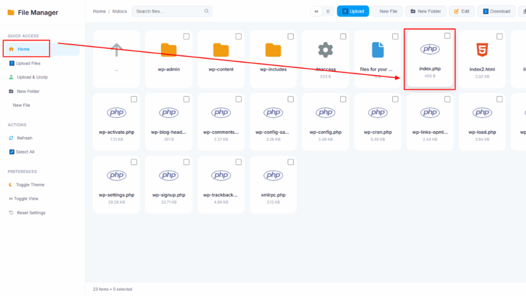 Upload a Website on cPanel
