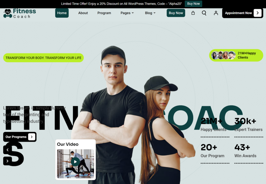 Fitness WordPress Theme
