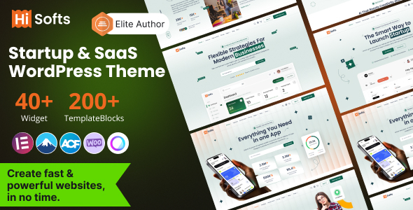Hisofts – Startup & SaaS WordPress Theme