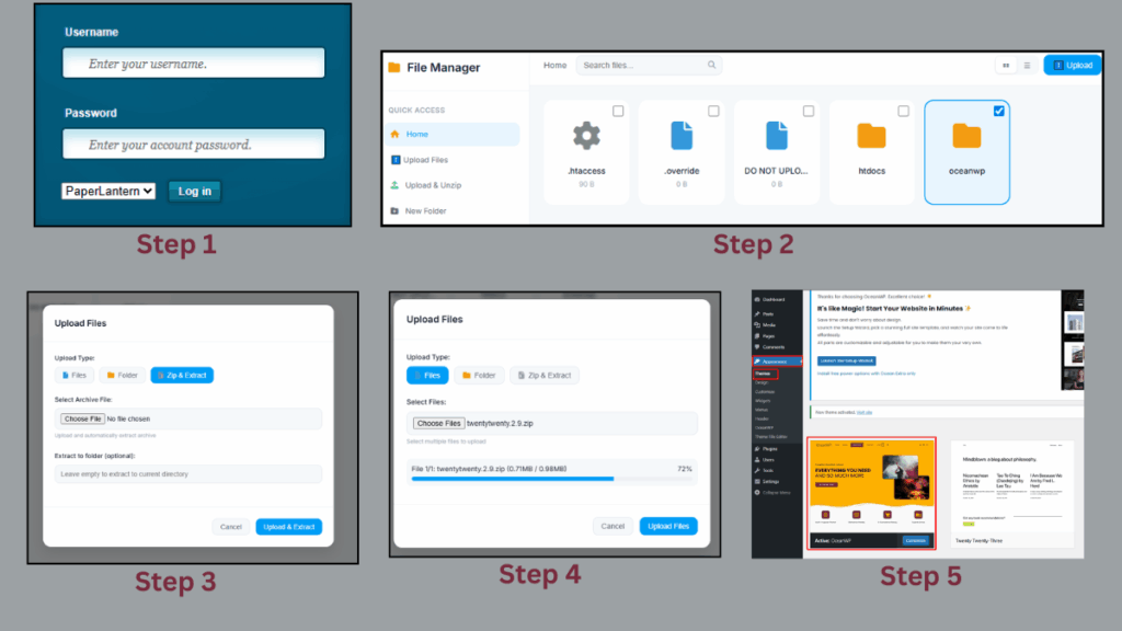 Install Downloaded Theme Using cPanel File Manager