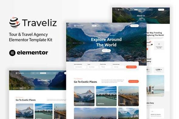 Traveliz – Tour & Travel Agency Elementor Template Kit
