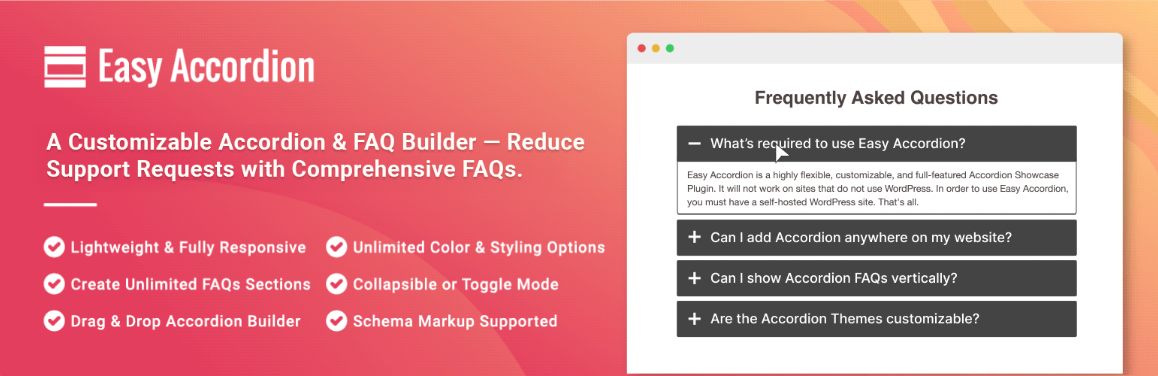 Easy Accordion FAQ plugin