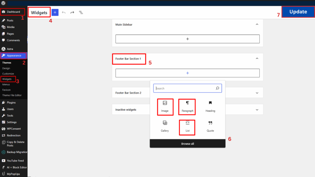 Edit the Footer Using Widgets