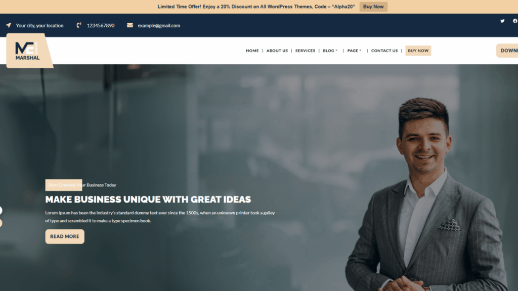 Free Business Portfolio WordPress Theme
