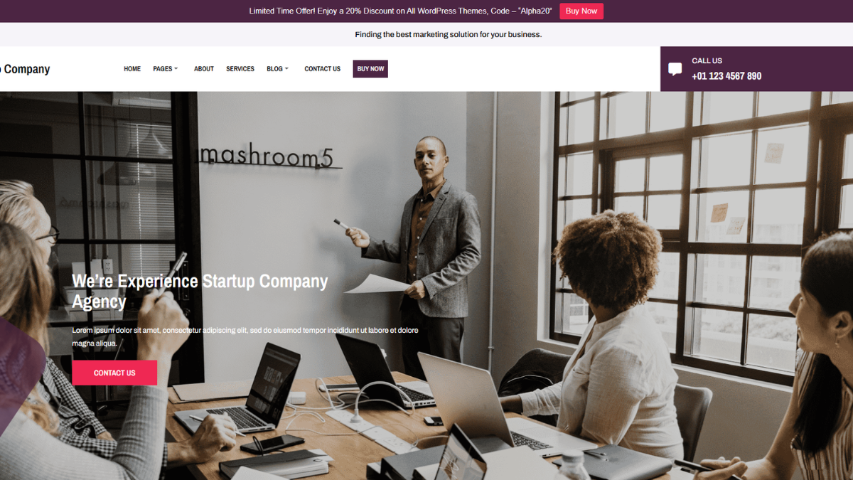 Free Startup WordPress Theme