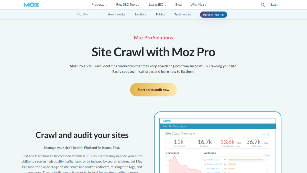 Moz Pro Site Crawl