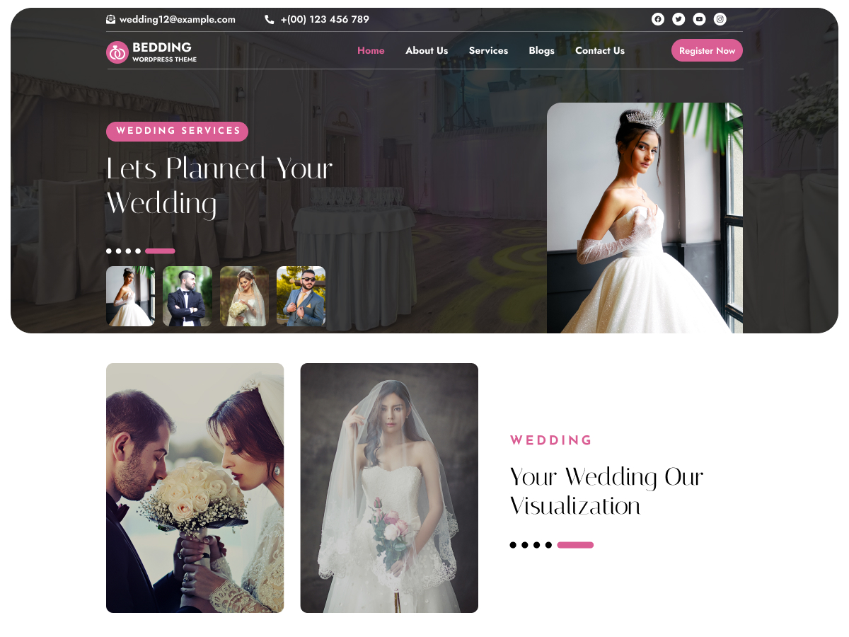 Free Wedding Celebration WordPress Theme