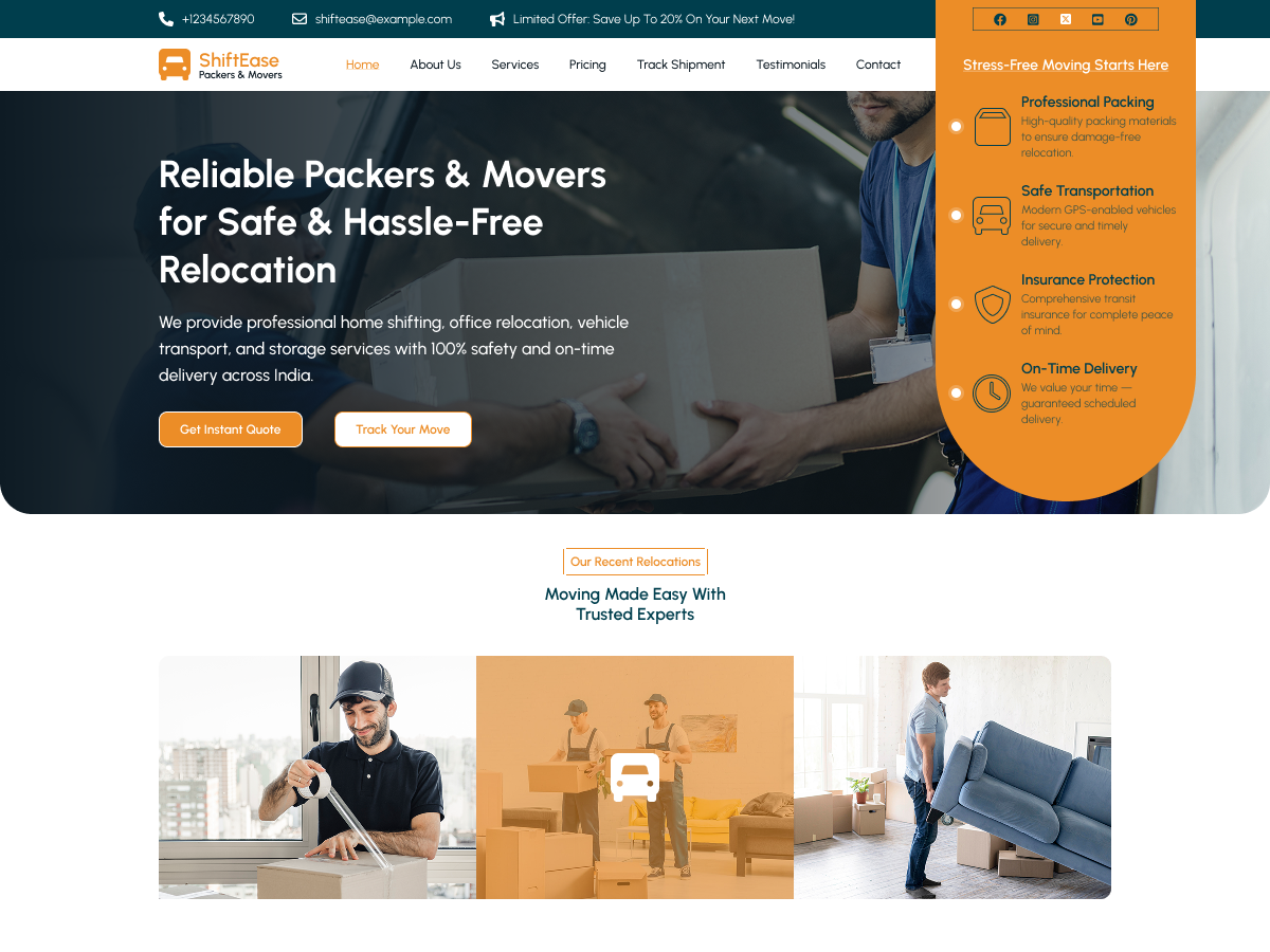Free Moving WordPress Theme